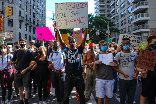 Protesters fill a Manhattan street during a march against police violence on June 8th.
